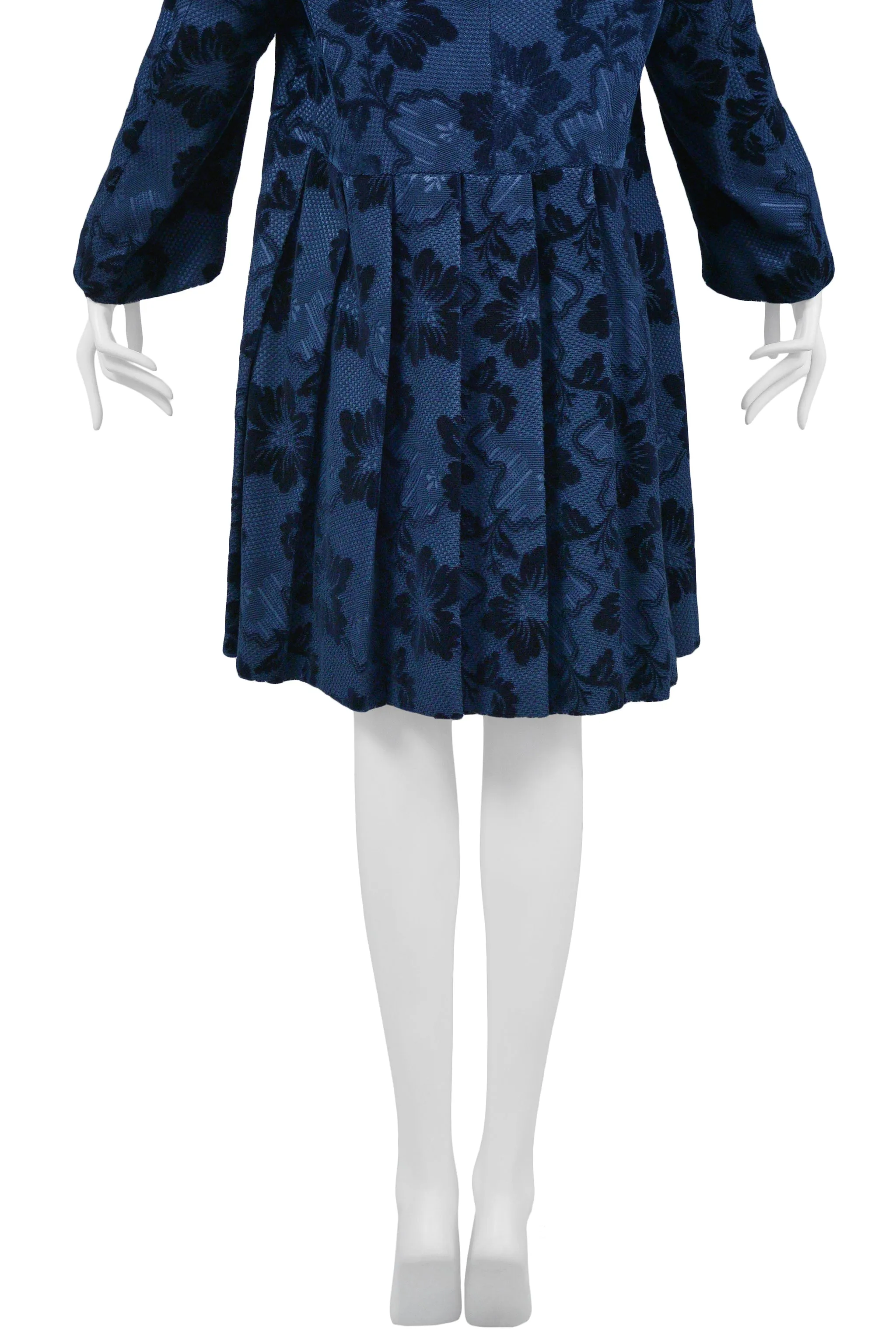 COMME DES GARCONS BLUE VELVET DEVORE FLORAL DRESS 1996