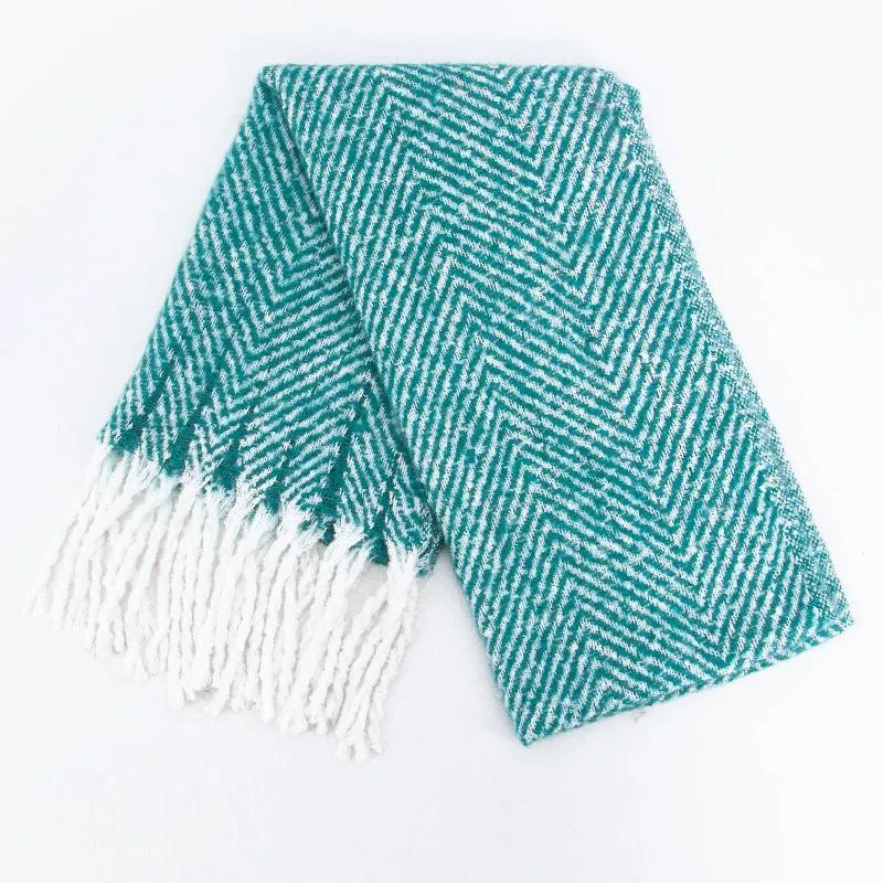 Cooper Heavyweight Scarf - Turquoise, Herringbone