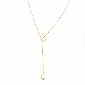 Crescent Moon Goldtone Pendant Necklace