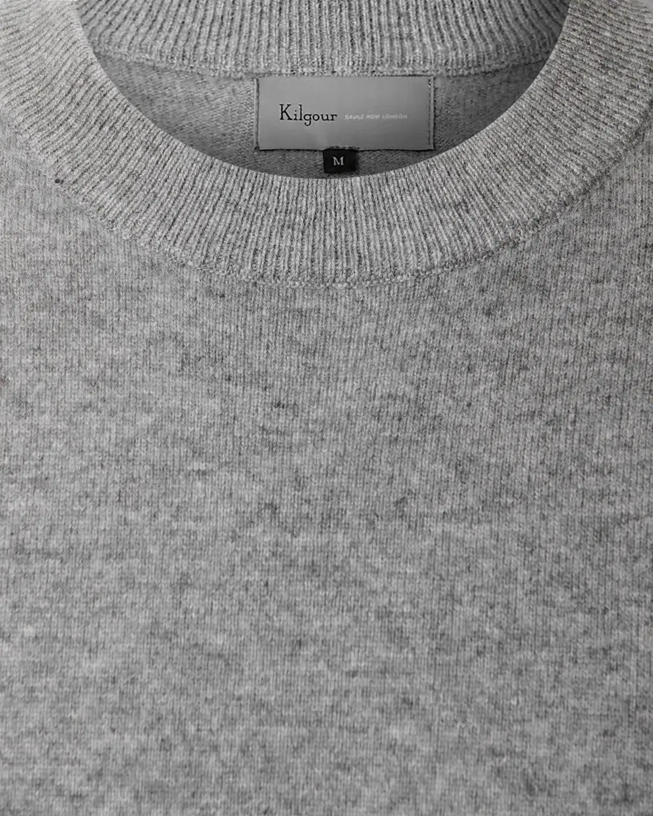 Crew Neck Marl Grey Cashmere Jumper