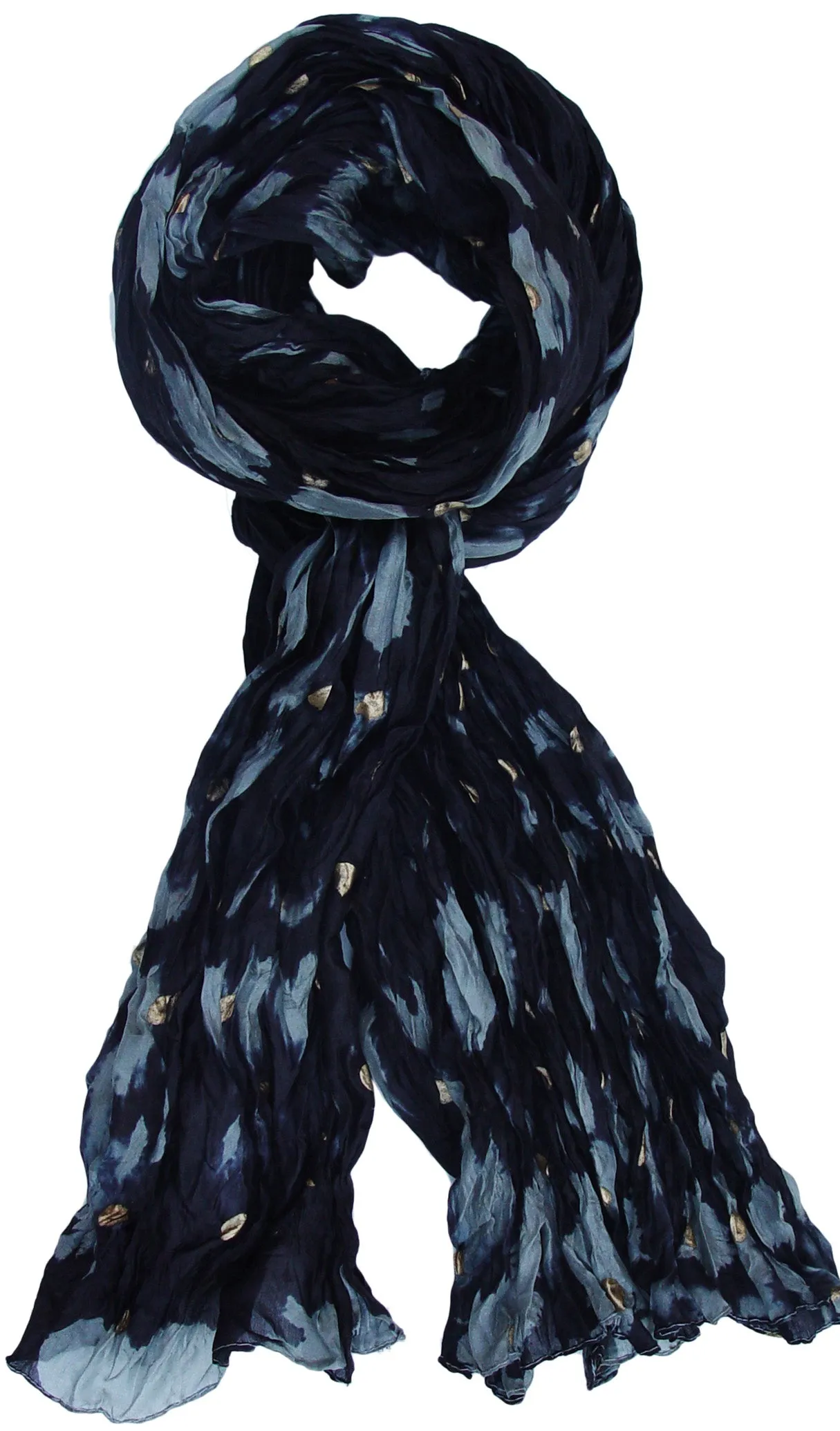 Crinkled Pure Silk Tie Dye Scarf