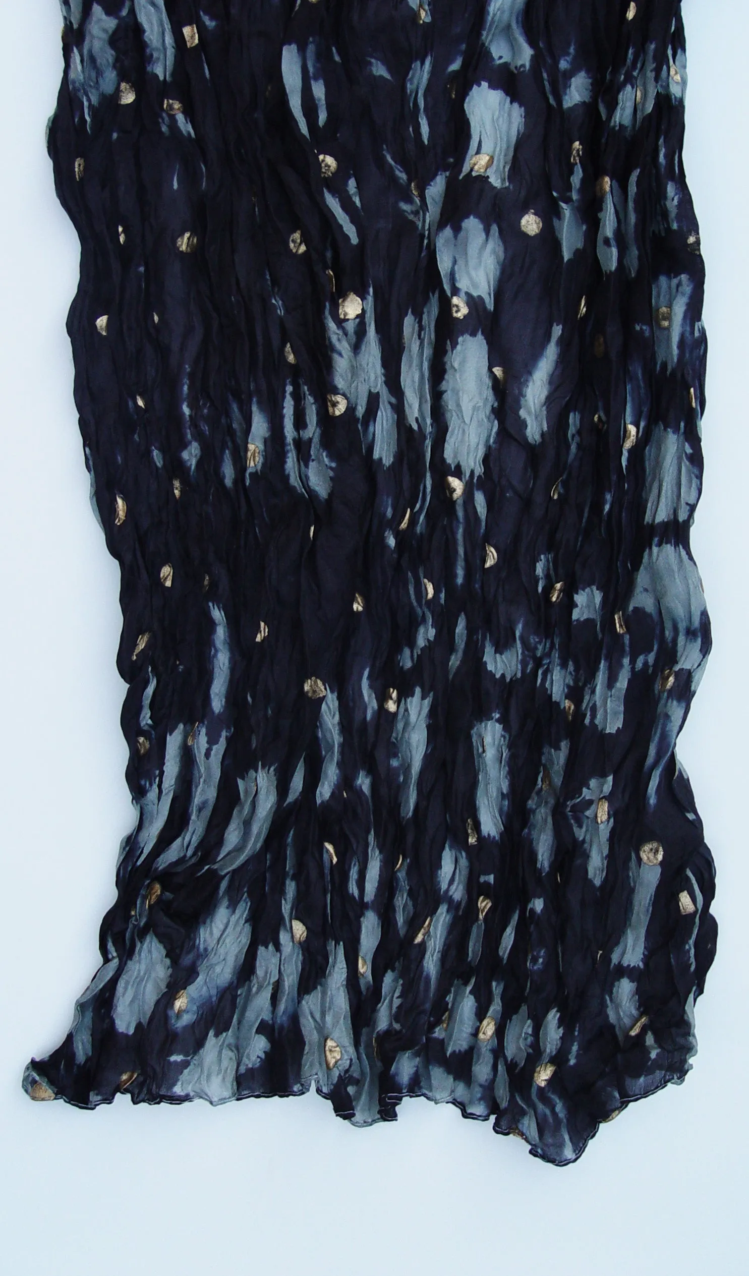 Crinkled Pure Silk Tie Dye Scarf