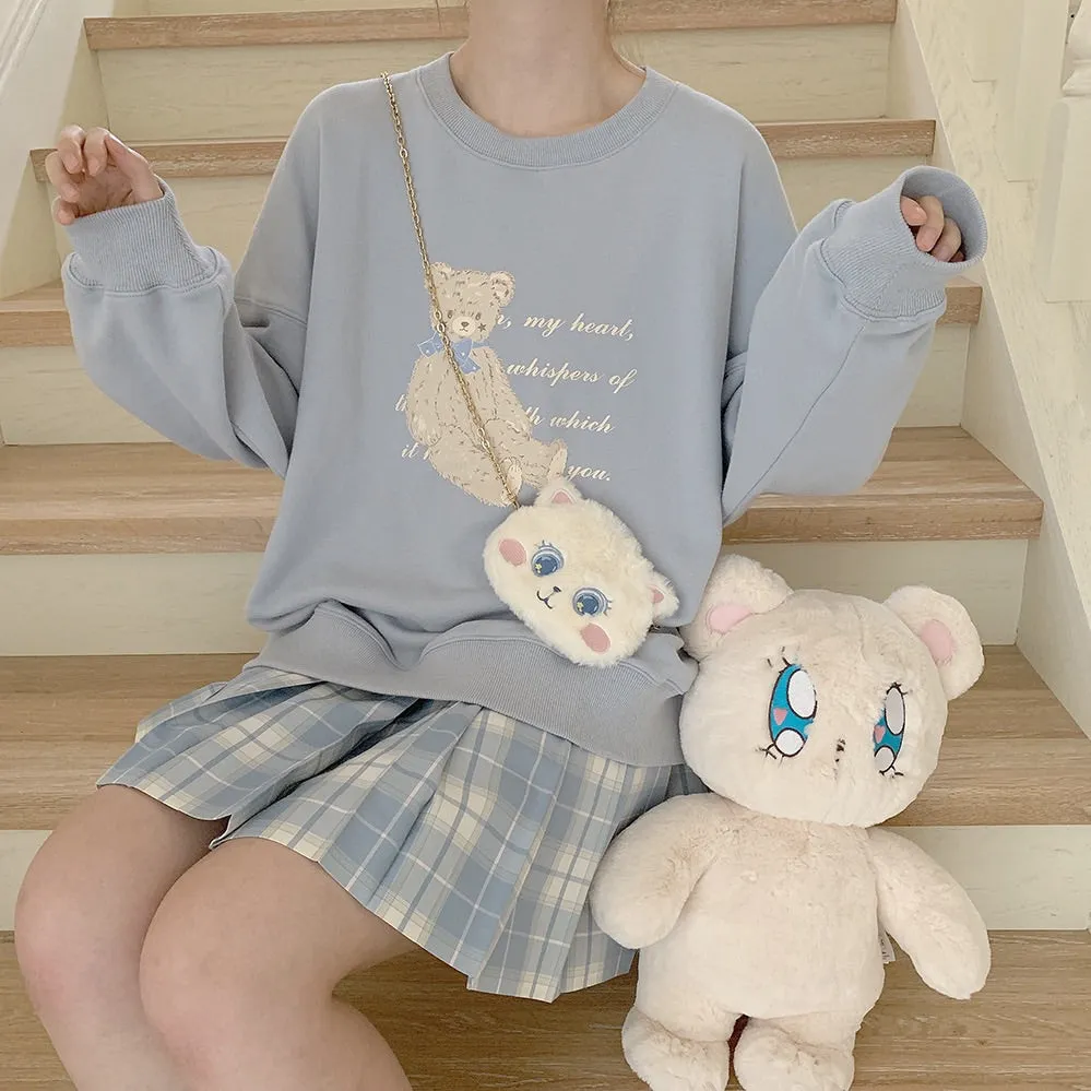 CUTE BLUE BEAR SWEATSHIRT BY46666