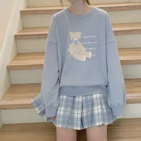 CUTE BLUE BEAR SWEATSHIRT BY46666