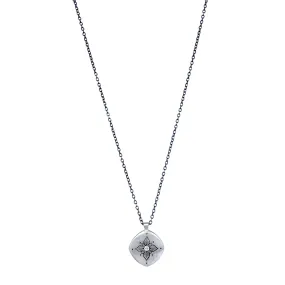 Diamond & Sterling Silver Necklace - "Lotus"