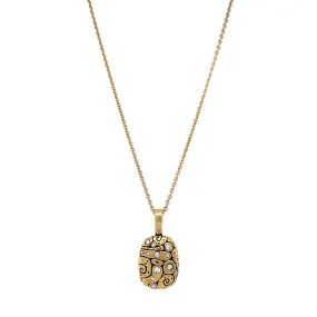 Diamond & Yellow Gold Pendant - "Flora"