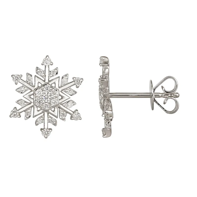 Diamond Snowflake Earrings