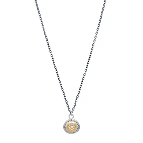 Diamond Two-Tone Gold & Silver Necklace - "Seeds of Harmony"