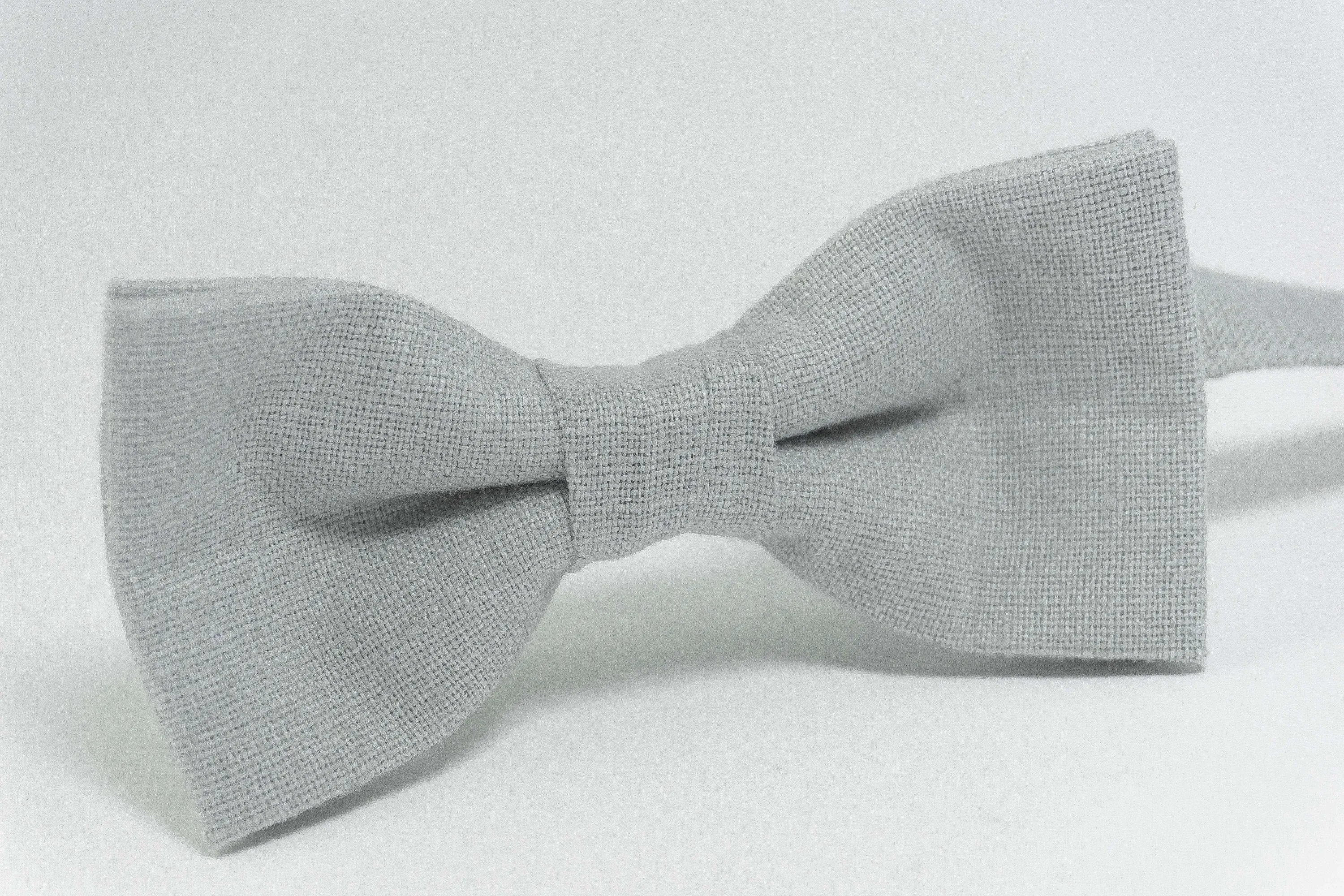 Dusty Gray bow tie | Eco Friendly Dusty Gray Linen bow tie gift for groomsmen