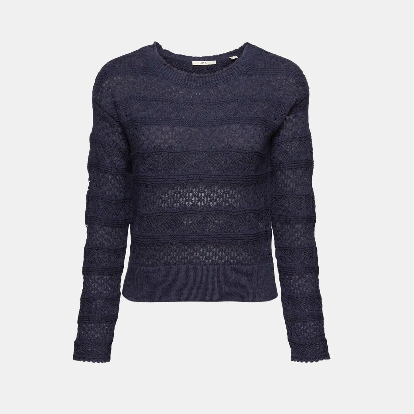 Esprit Structured sustainable cotton jumper Navy