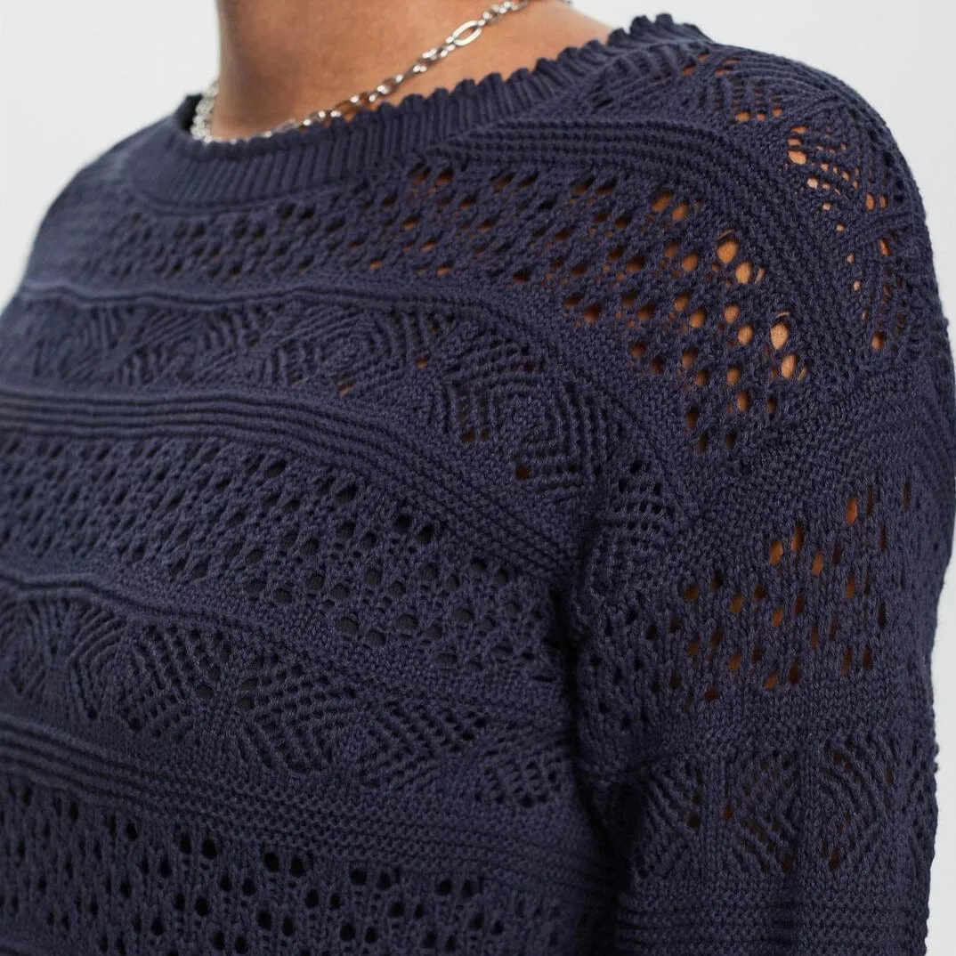 Esprit Structured sustainable cotton jumper Navy