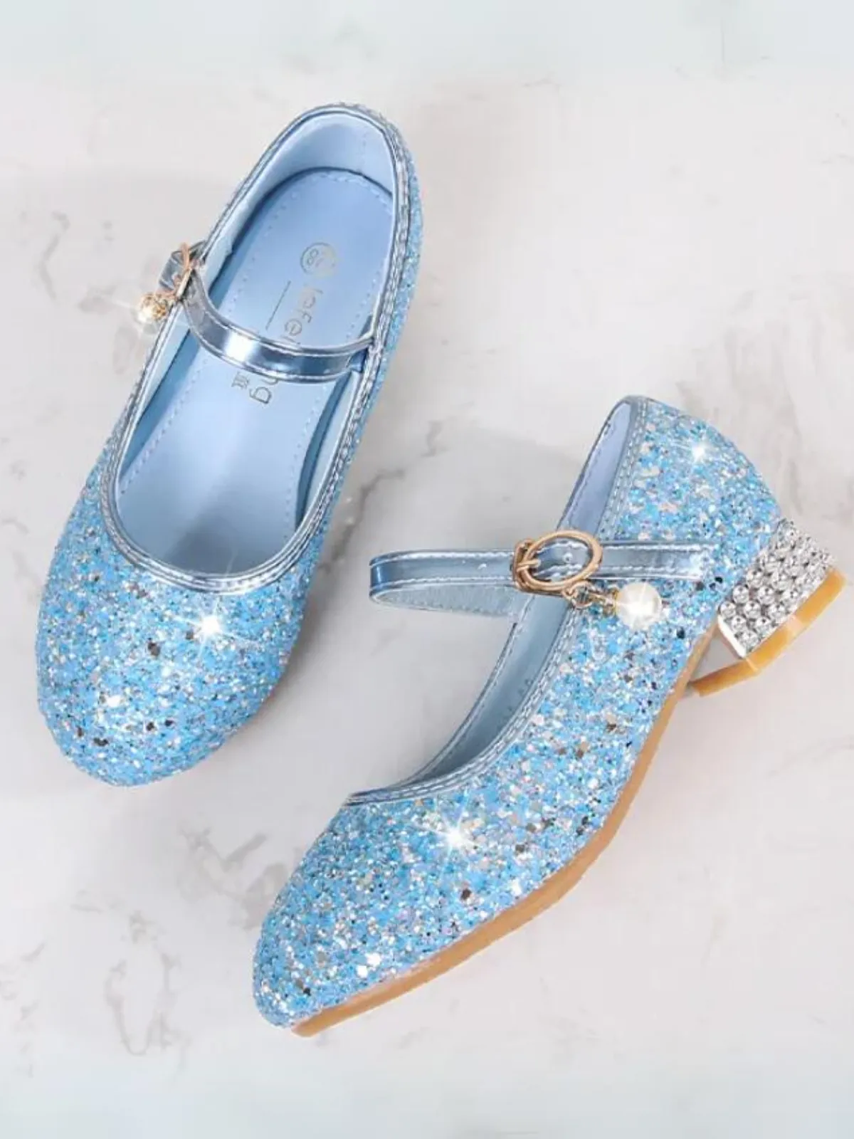 Fairytale Footwear Sequin Mary Jane Heels By Liv and Mia