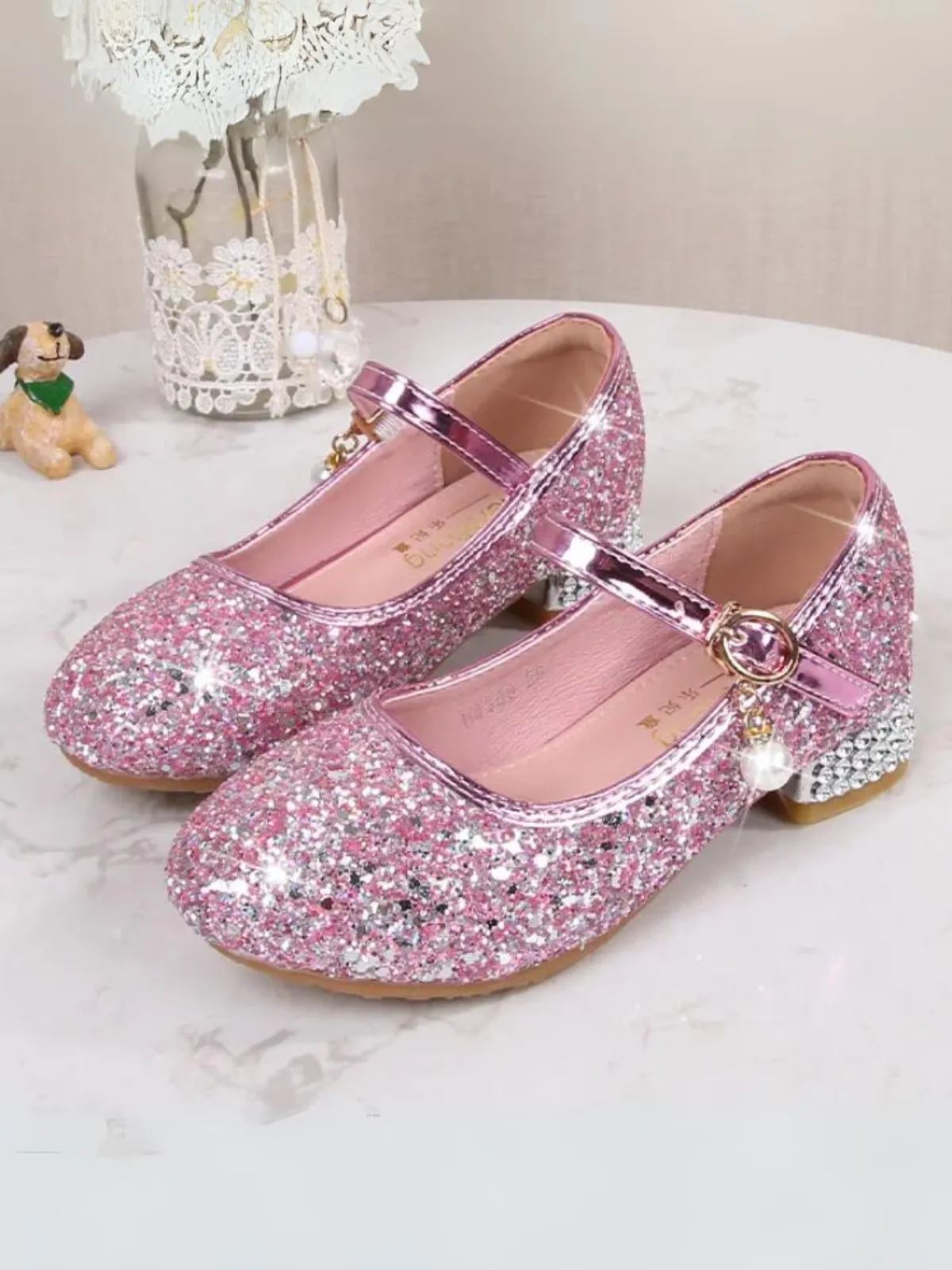 Fairytale Footwear Sequin Mary Jane Heels By Liv and Mia