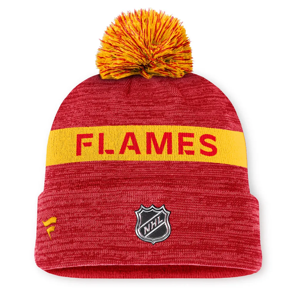 FANATICS CALGARY FLAMES RINK 11 ACRYLIC CUFFED POM BEANIE