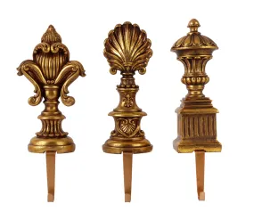 Finial Stocking Holder 12"H (Set Of 3)