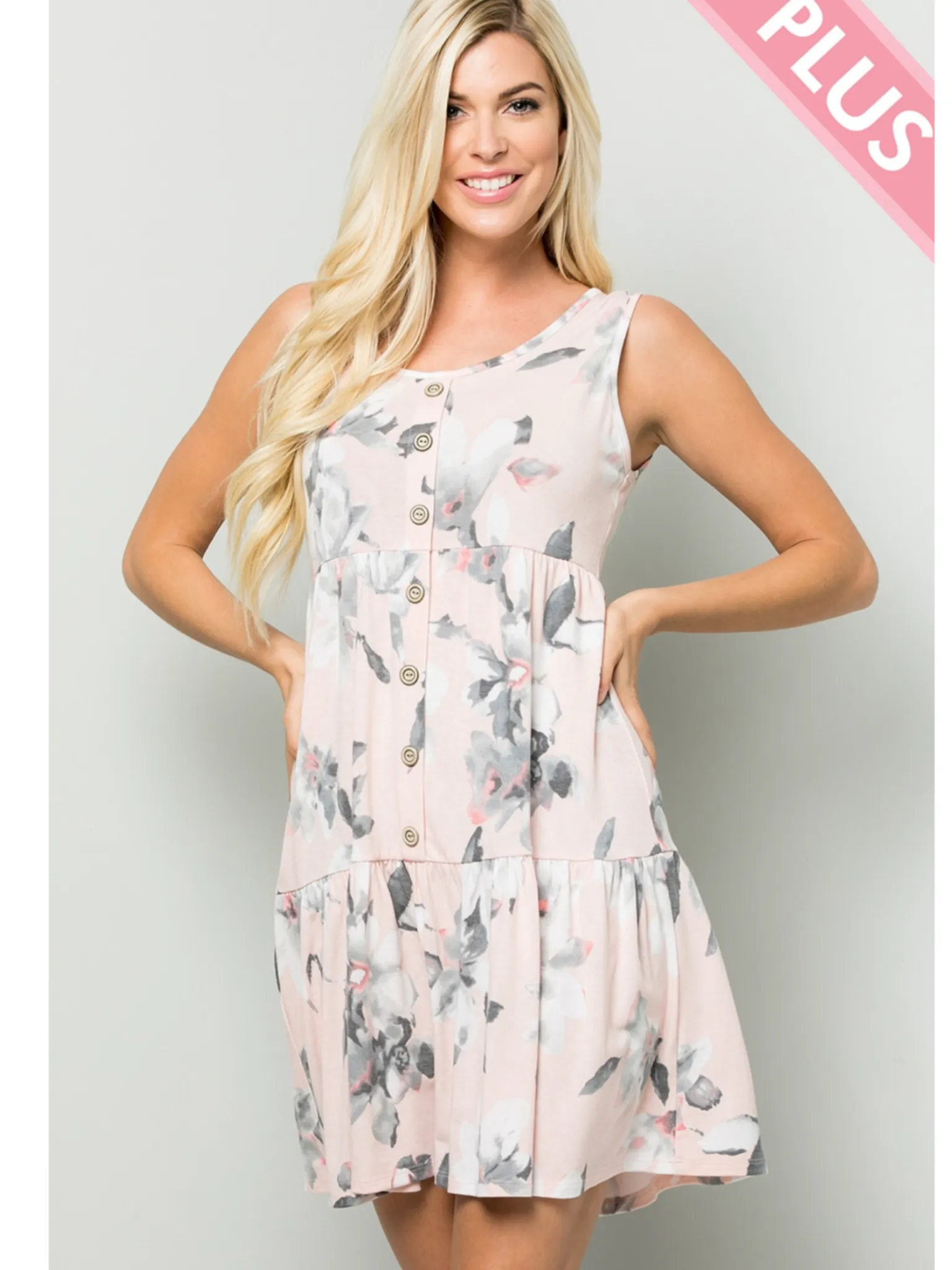 Floral Swing Dress - Blush