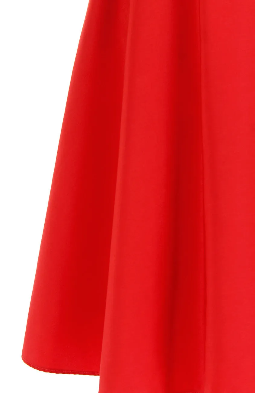 Flowy Fantasy Flare Midi Dress - Lipstick Red