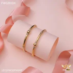 Freemen 1mg Ball Bangles woth rhodium gold plated for women - FWGB004