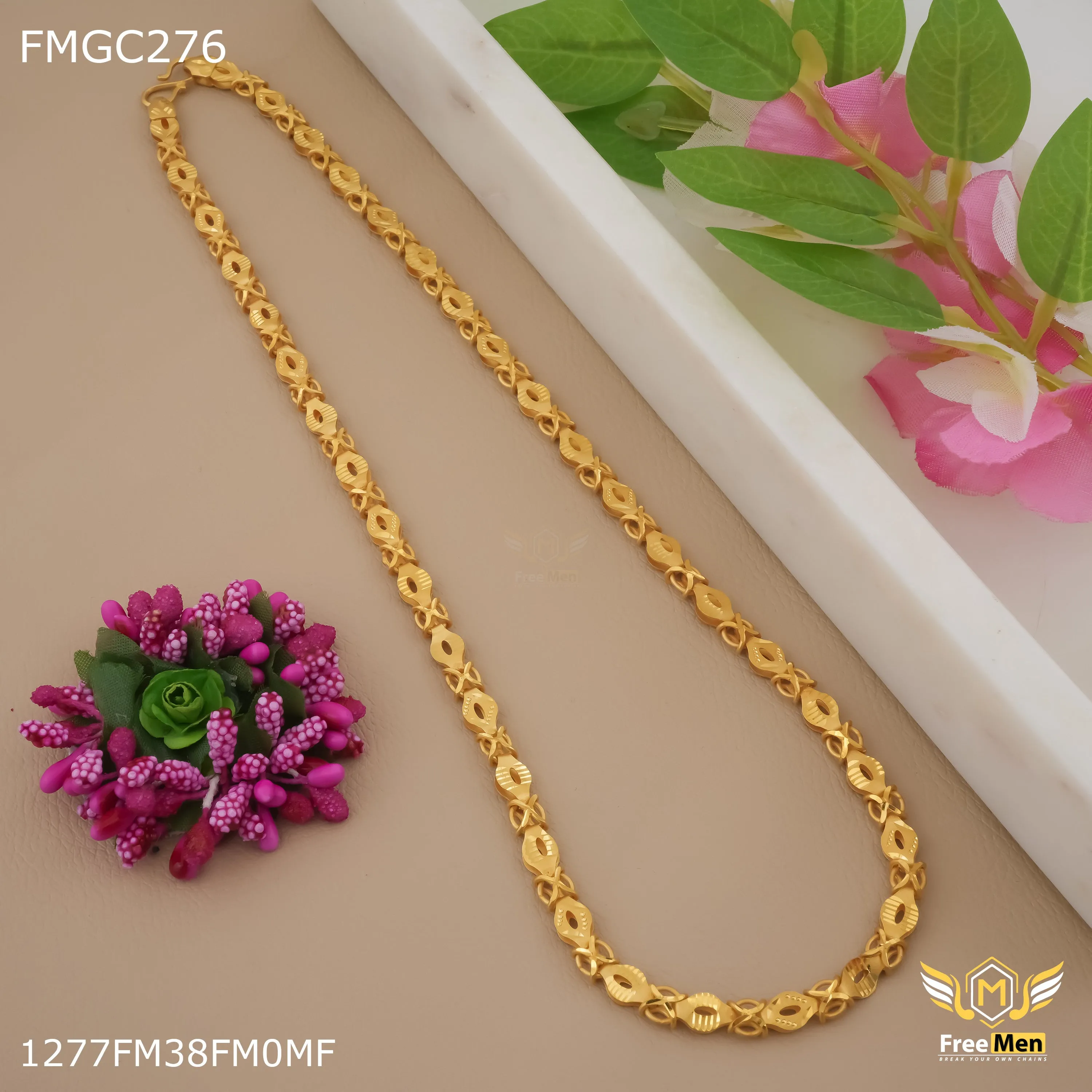 Freemen designer x gold plated Chain FMGC276