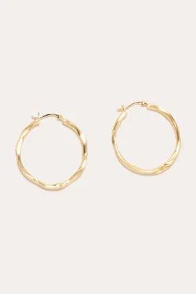 Furrowed - Gold Vermeil Hoop Earrings