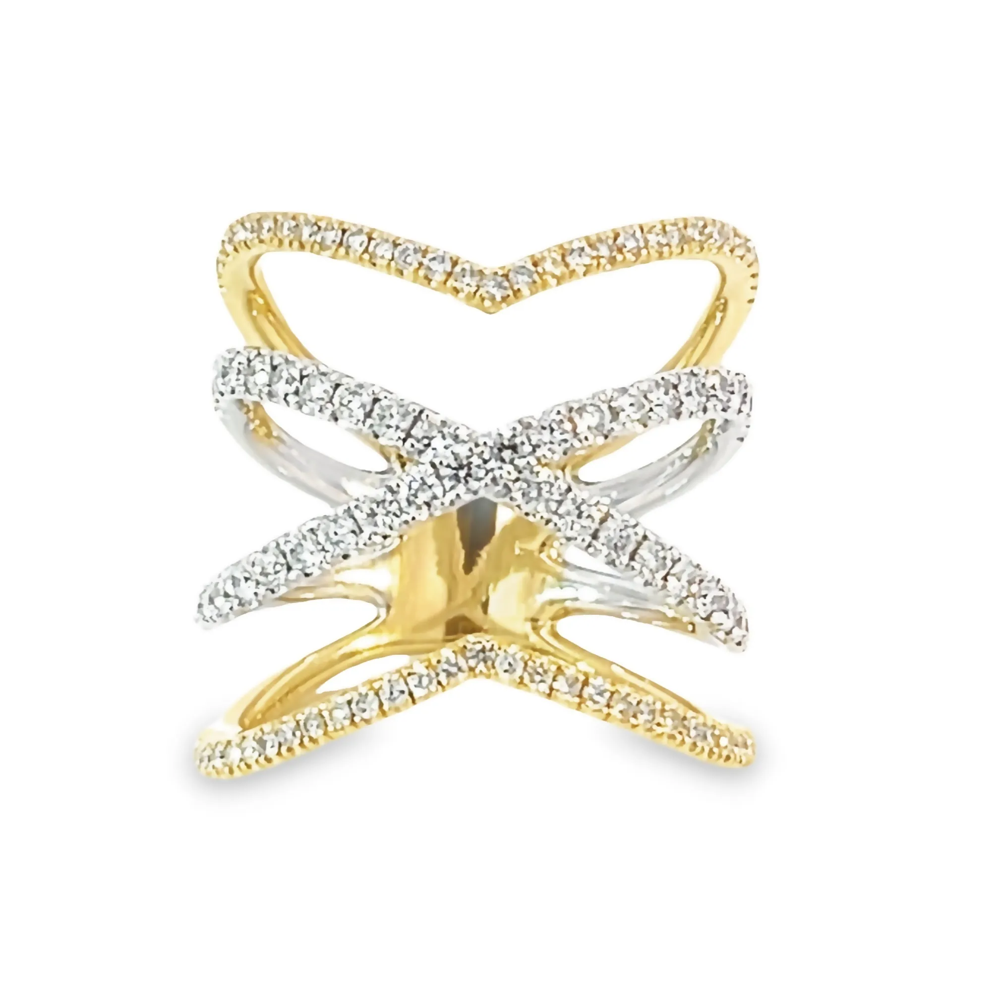 Gabriel & Co. Criss Cross Diamond Fashion Ring