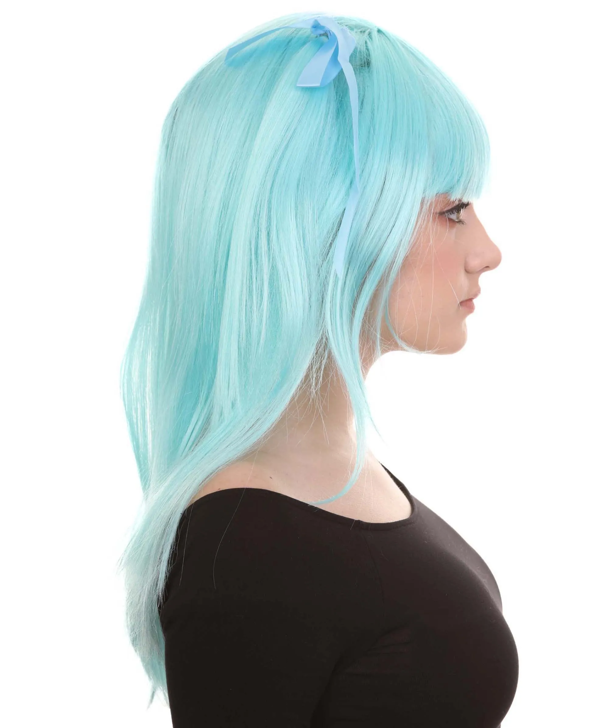 Game Womens Wig | Light Blue Cosplay Wig | Premium Breathable Capless Cap