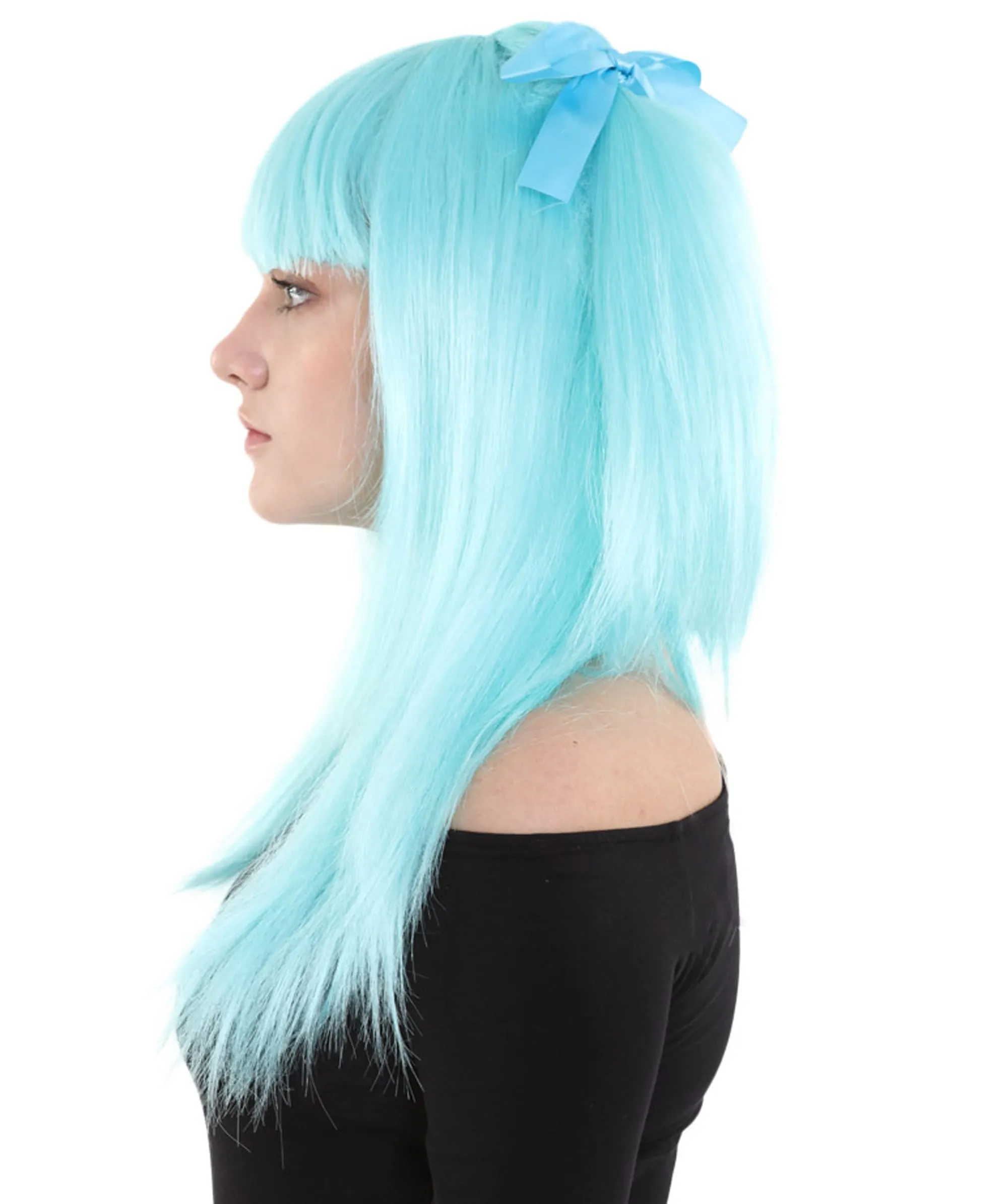 Game Womens Wig | Light Blue Cosplay Wig | Premium Breathable Capless Cap