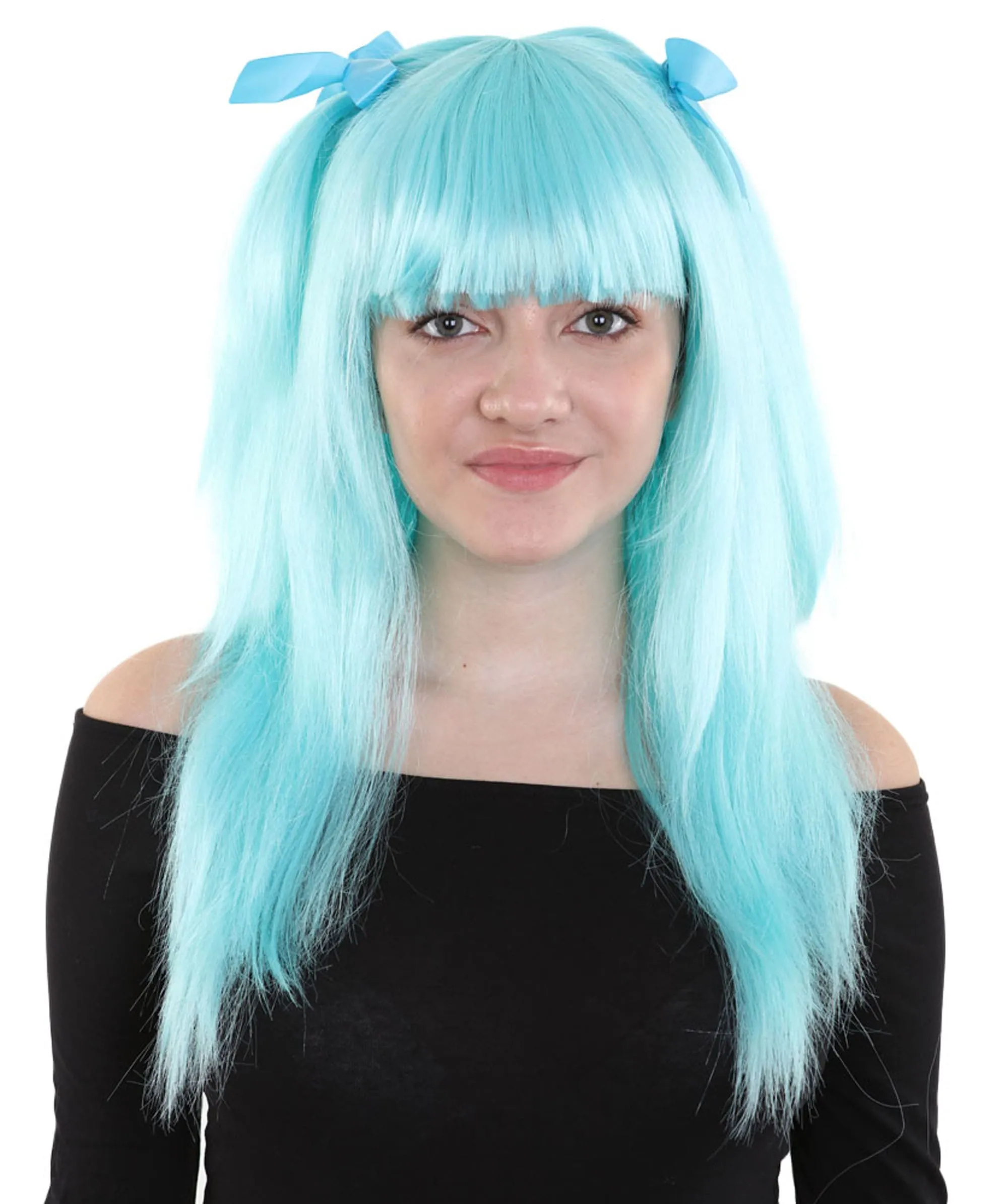 Game Womens Wig | Light Blue Cosplay Wig | Premium Breathable Capless Cap