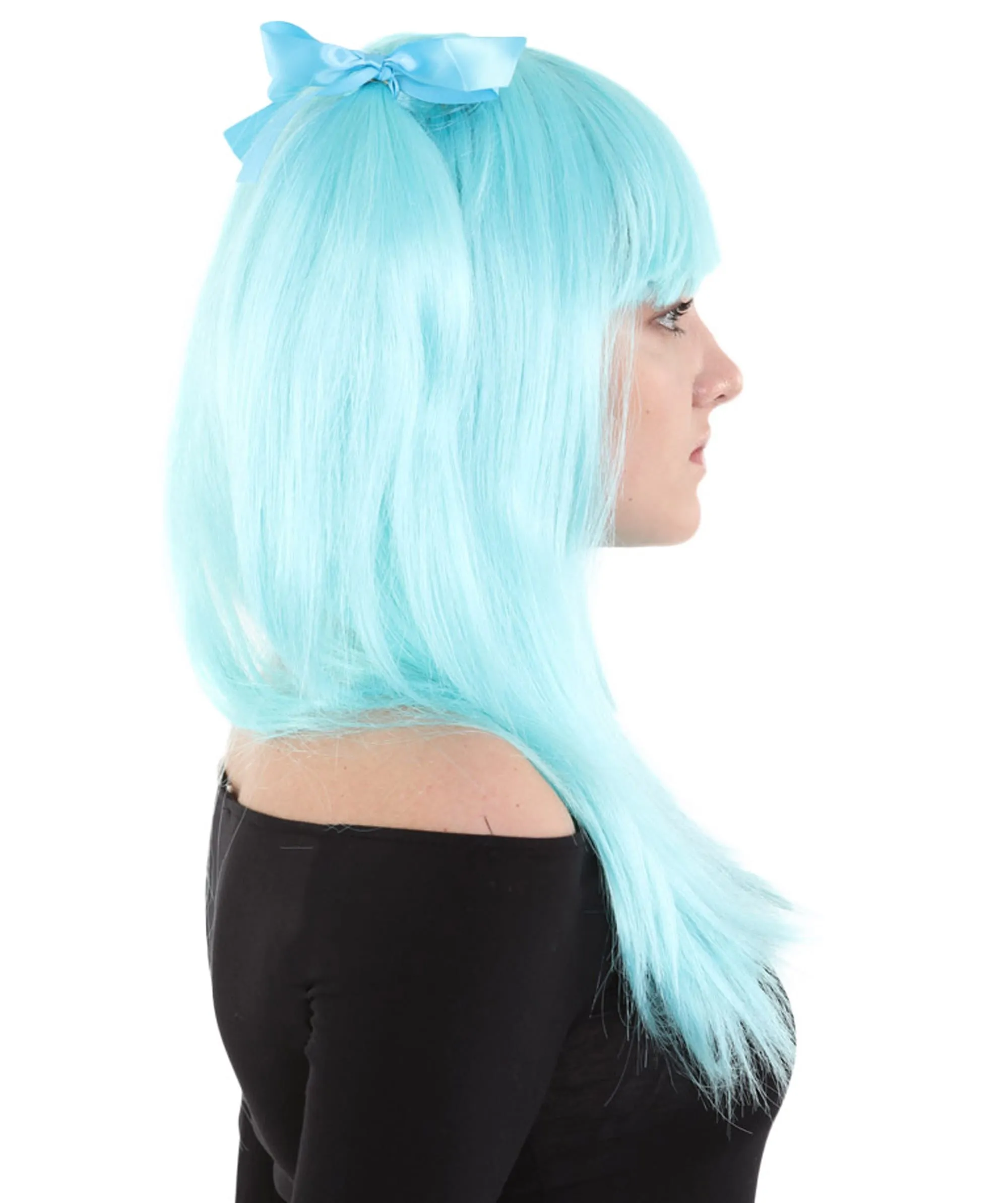 Game Womens Wig | Light Blue Cosplay Wig | Premium Breathable Capless Cap