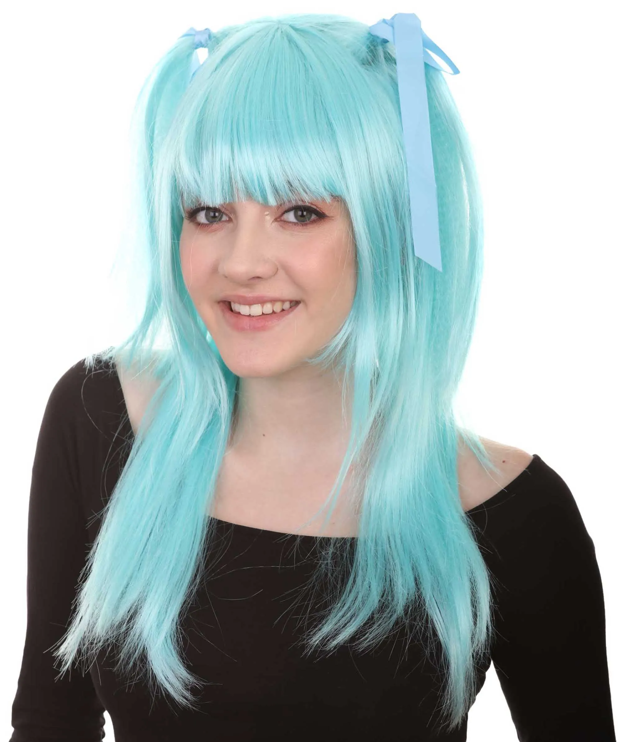 Game Womens Wig | Light Blue Cosplay Wig | Premium Breathable Capless Cap