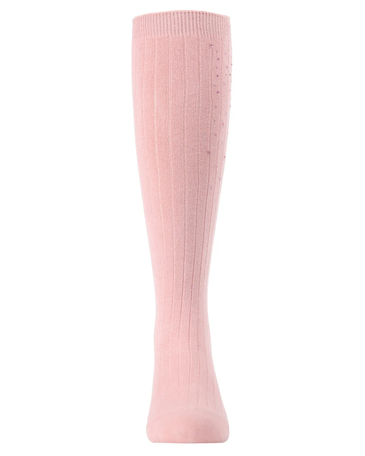 Girls' Ribbed Gemstone Knee High Socks