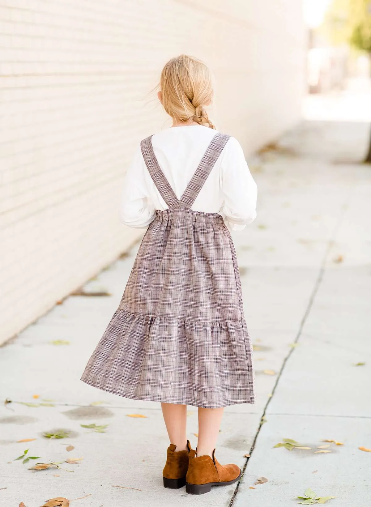 Glen Check Overall Dress - FINAL SALE