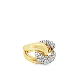 Gold & Diamond Link Fashion Ring