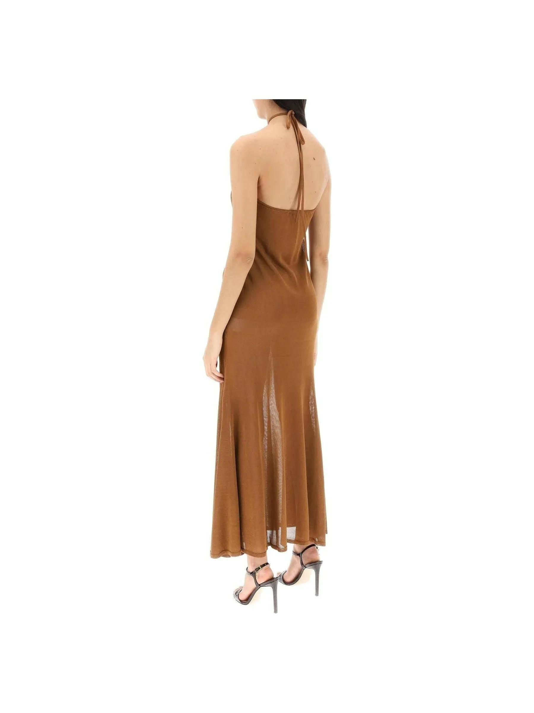 Halterneck Knit Maxi Dress