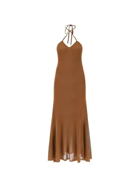 Halterneck Knit Maxi Dress