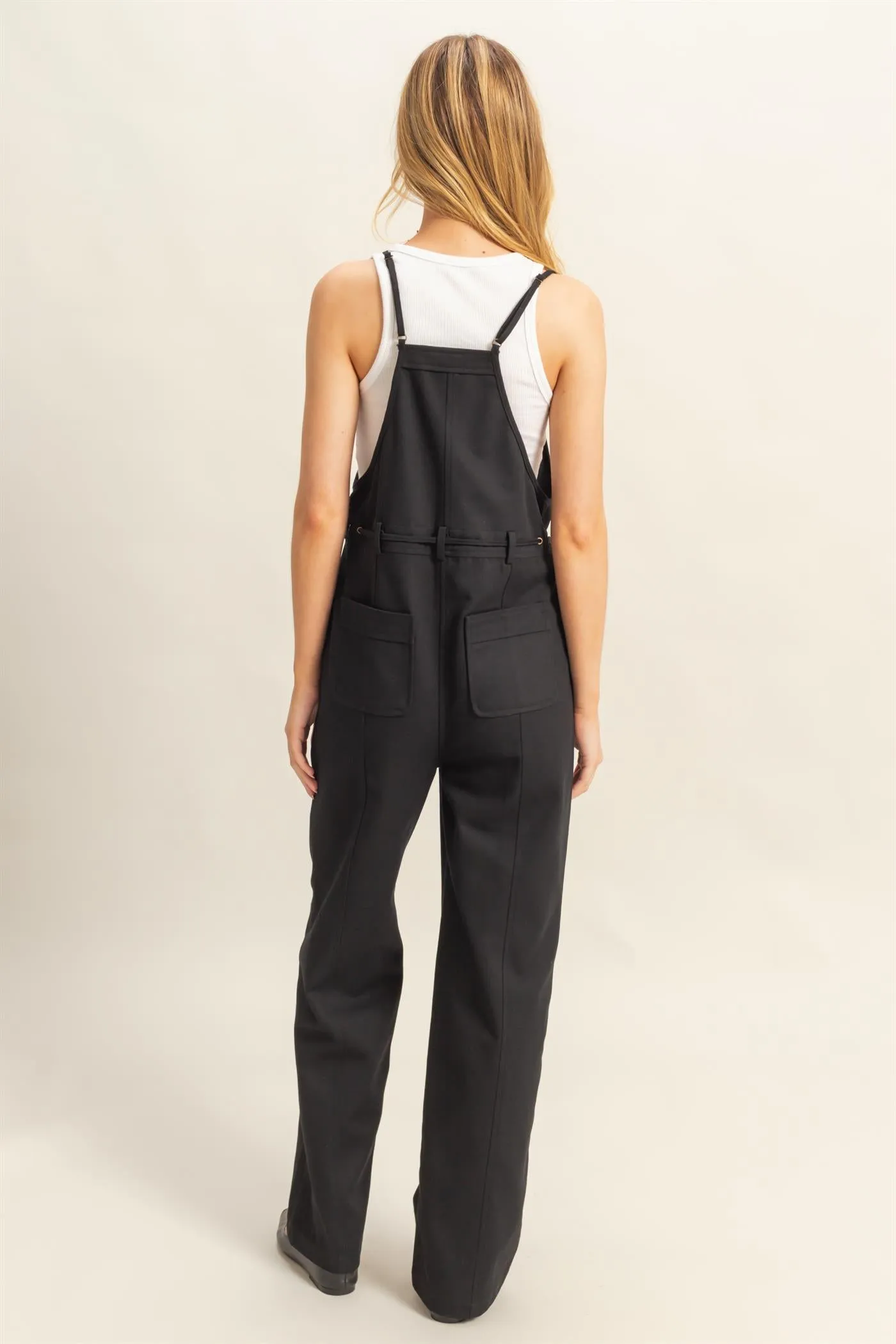 HF24E170-Front Button Washed Twill Overall