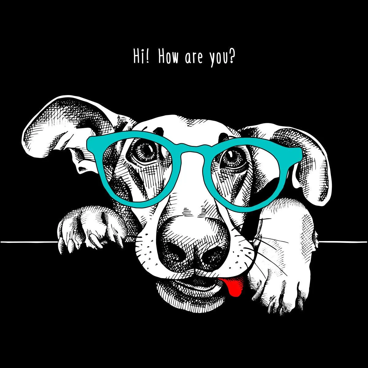 Hip Hop T-Shirt Dog with the Glasses Black Tank Top