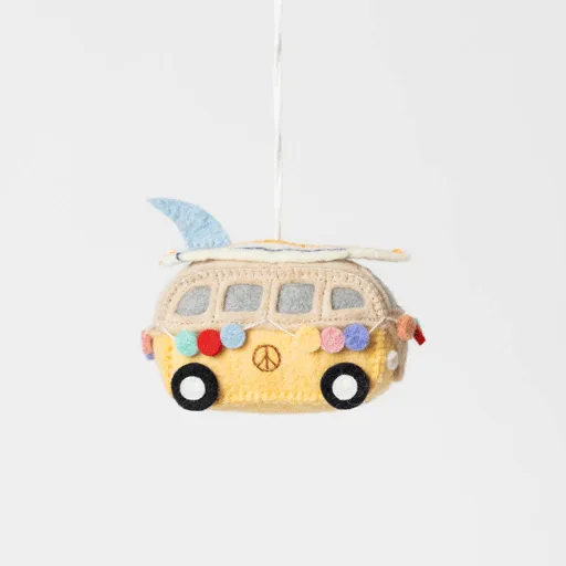 Holiday Surf's Up Hippie Bus Ornament