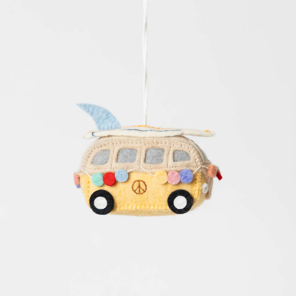 Holiday Surf's Up Hippie Bus Ornament