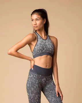 Honeycomb Halter Sports Bra | NUX | Charcoal