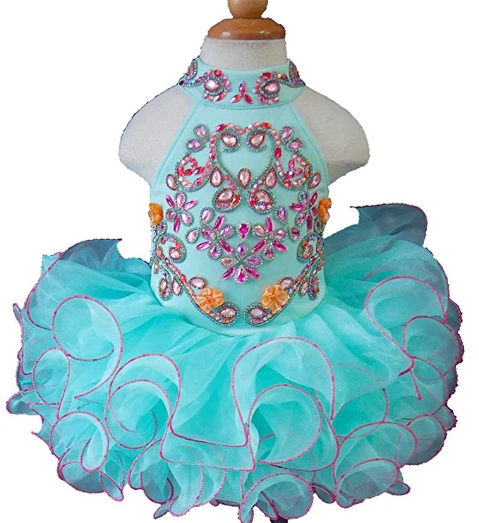 Jennifer Wu Halter Cupcake Pageant Dress With Hair bow