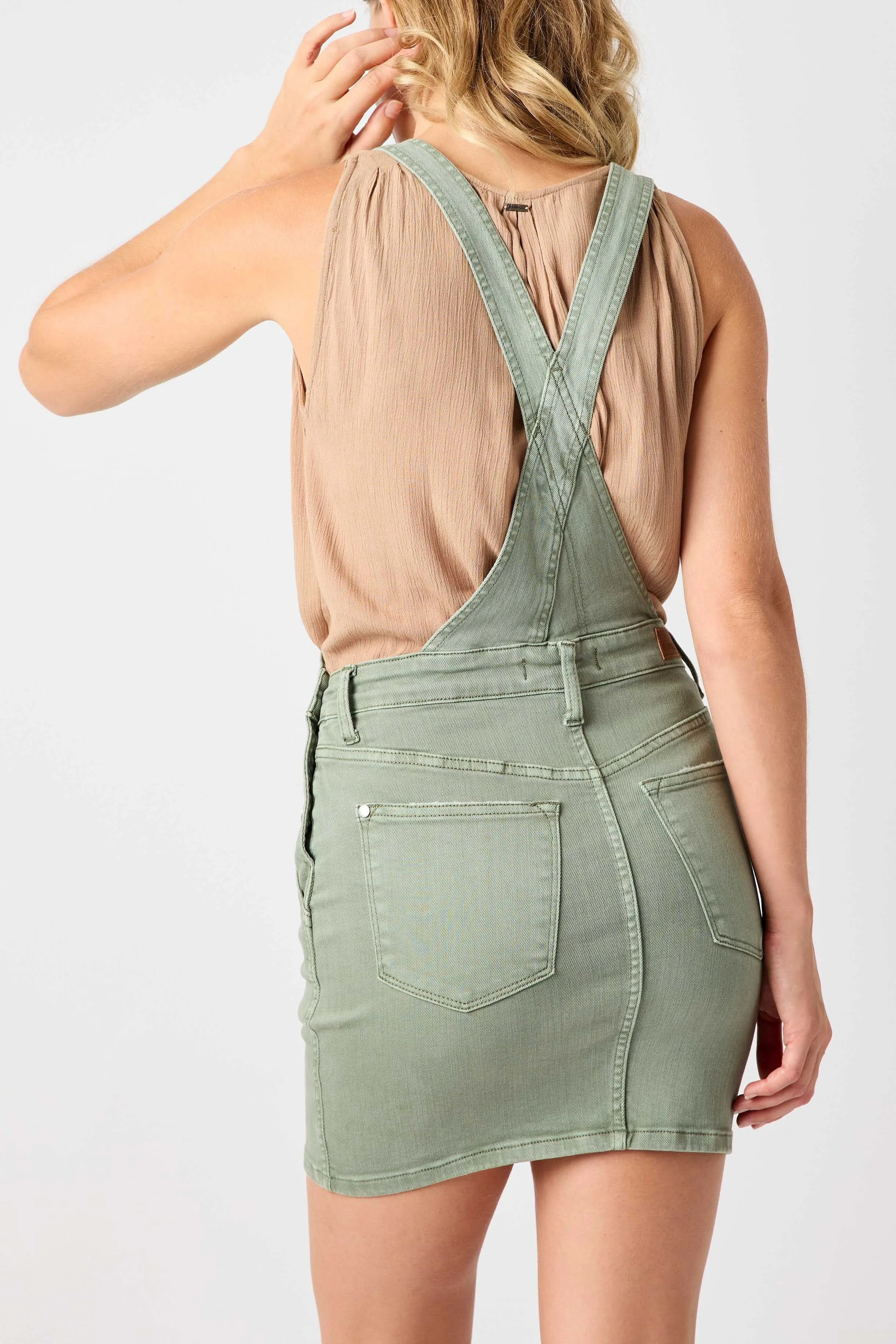 Judy Blue Overall Skirt Sage- 2822 *** Final Sale***