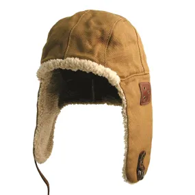 Kakadu Baron Canvas Aviator Cap - Tobacco