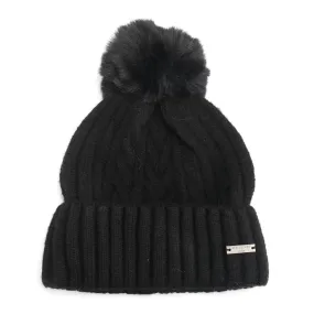 Knit Bobble Hat Black