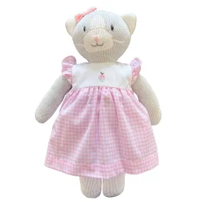 Knit Cat Doll with Birthday Cupcake Dress