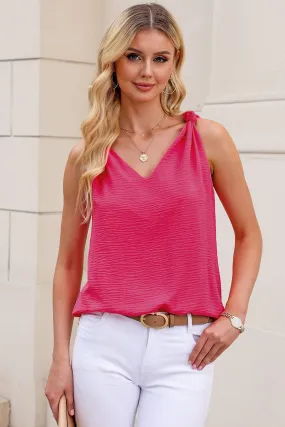 Knot Detail V-Neck Tank - 5 Colors