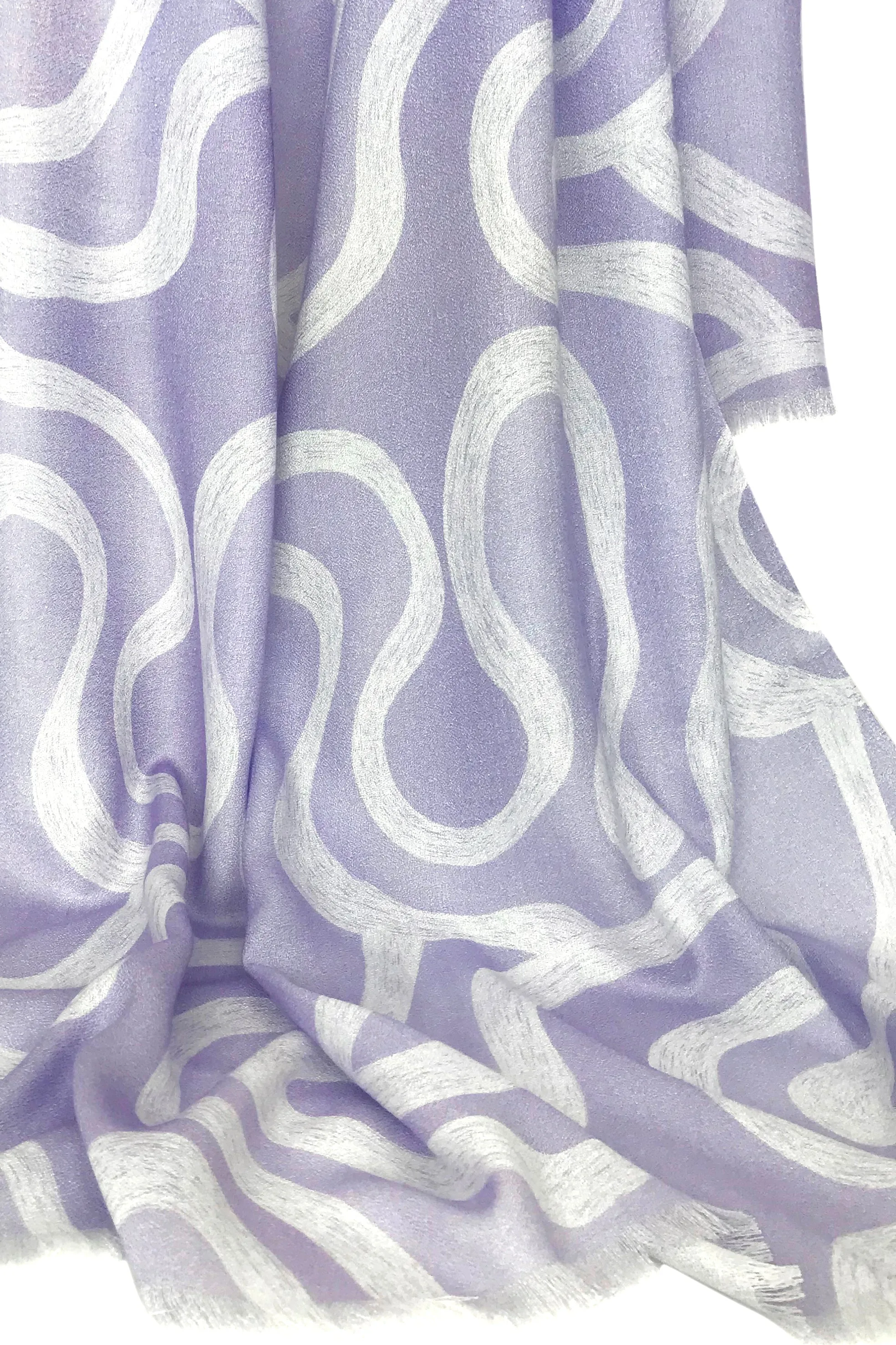 Lavender Abstract Silk Scarf