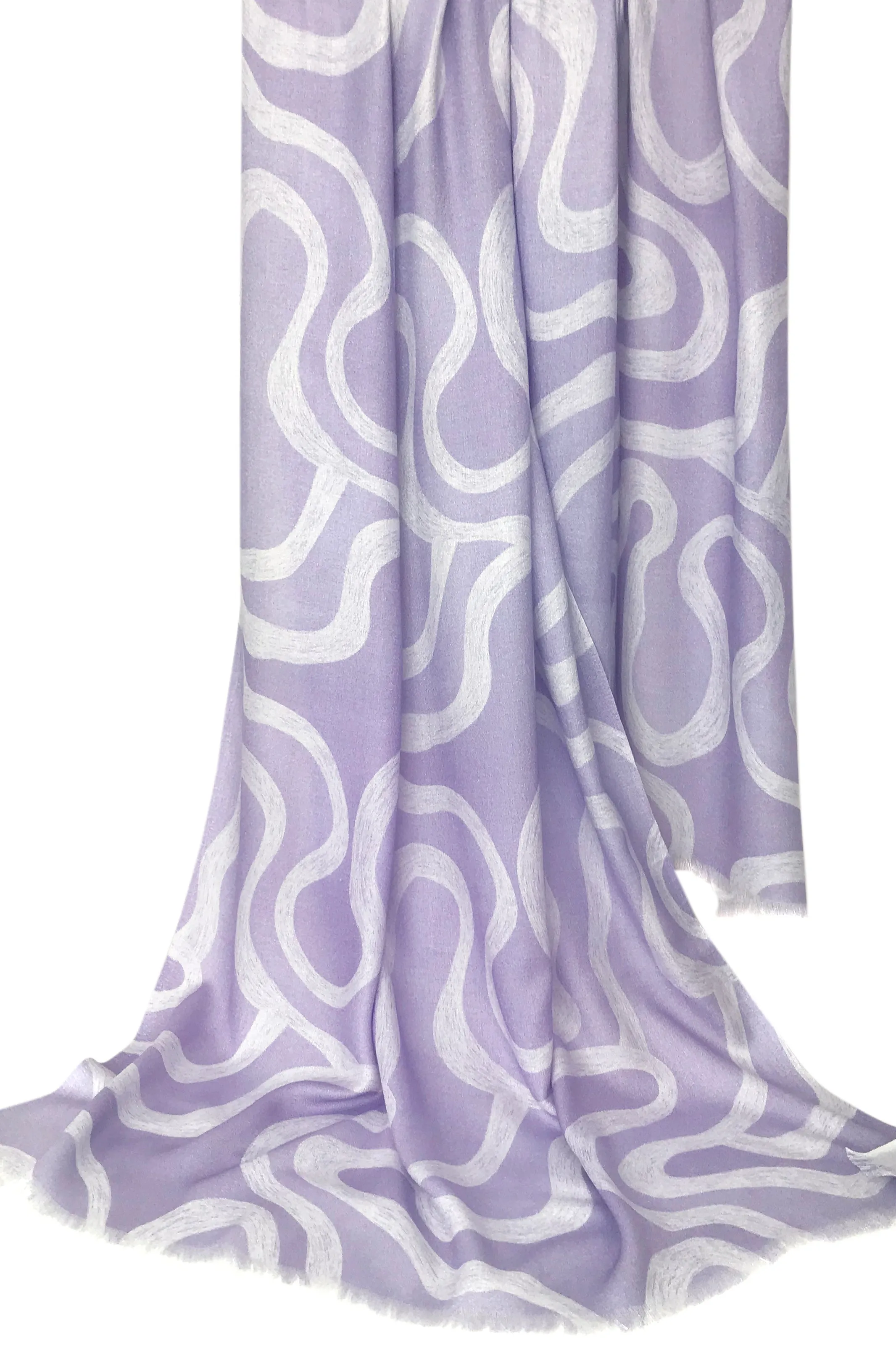 Lavender Abstract Silk Scarf