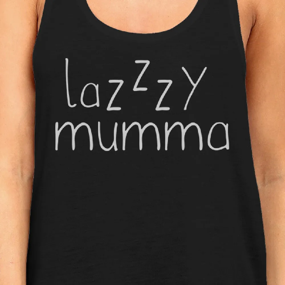 Lazzzy Mumma Women's Black Funny Graphic Tanks Gift Ideas For Her