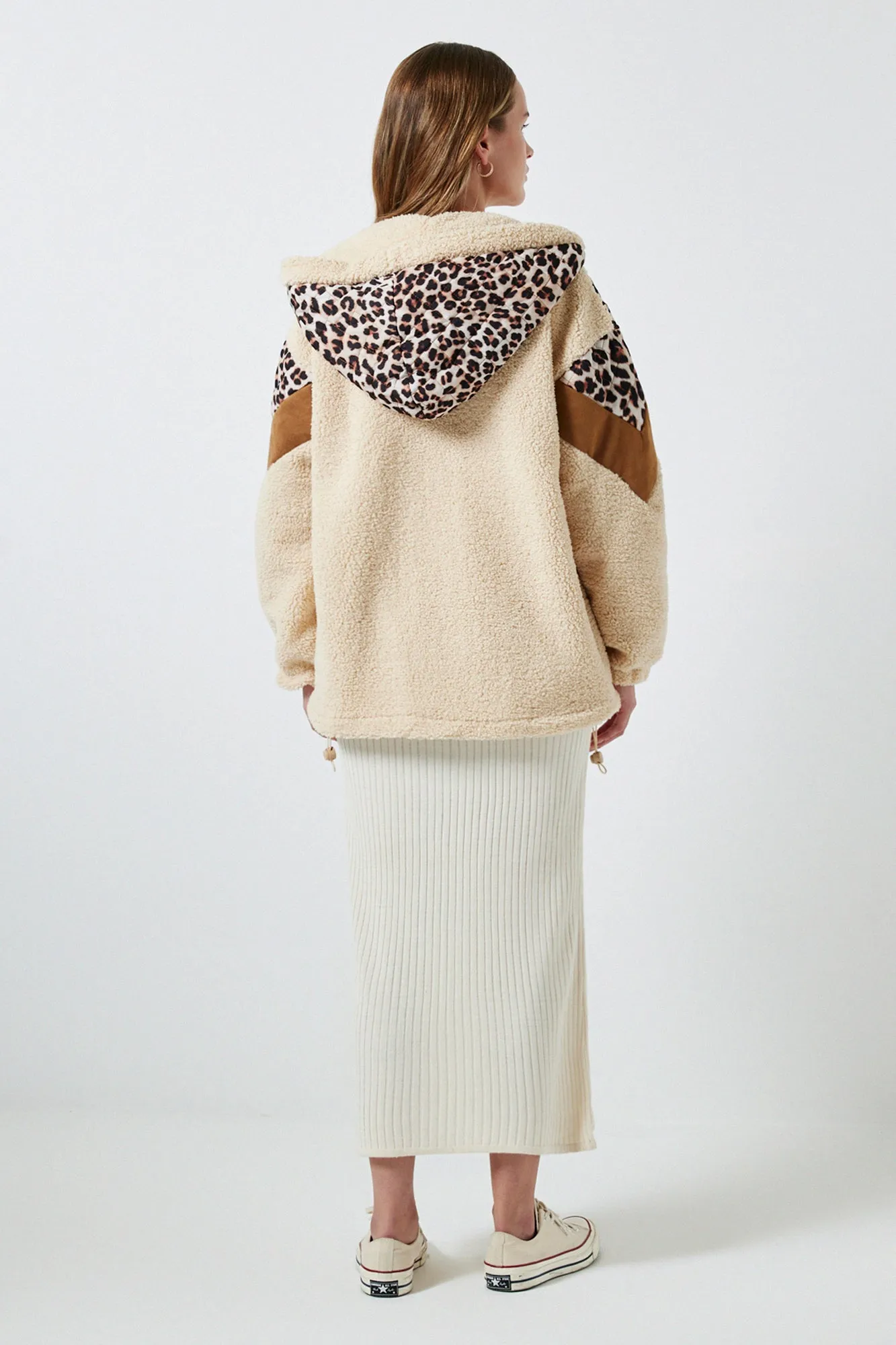 LEOPARD QUILTED HOODED JACKET